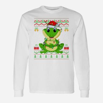 Tree Frog Animal Lover Matching Ugly Tree Frog Christmas Sweatshirt Unisex Long Sleeve | Crazezy