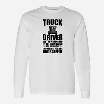 Trucker Shirts Truck Driver S Men Dad Grandpa Uncle Long Sleeve T-Shirt - Thegiftio UK