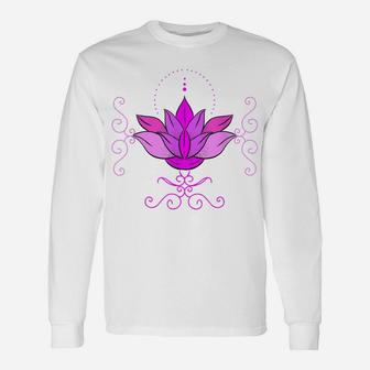 Unalome Lotus Flower Tree Mandala Boho Awareness Meditation Unisex Long Sleeve | Crazezy