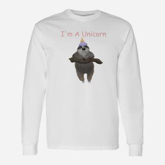 Im A Unicorn Sloth Ice Cream Cone Cute Long Sleeve T-Shirt - Thegiftio UK