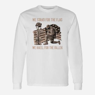 Usa Veteran Stand For The Flag, Kneel For The Fallen Unisex Long Sleeve | Crazezy