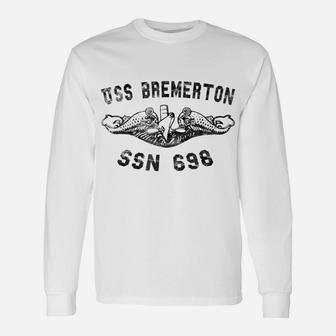 Uss Bremerton Ssn 698 Attack Submarine Badge Vintage T-Shirt Unisex Long Sleeve | Crazezy UK