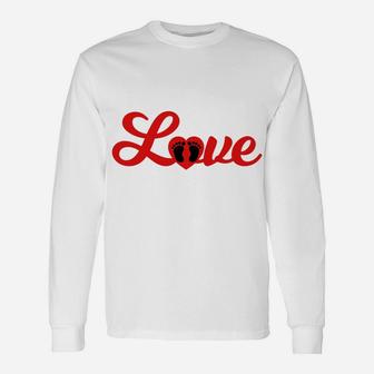 Valentines Day Pregnancy Announcement Love Heart Long Sleeve T-Shirt - Thegiftio UK
