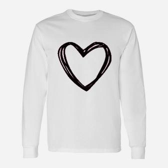 Valentines Day Women Cute Heart Buffalo Plaid Love Graphic Unisex Long Sleeve | Crazezy