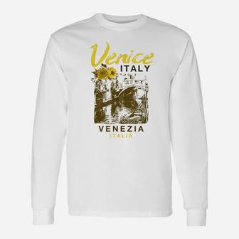 Venice Italy Venezia Italia Vintage Italian Travel T Shirt Unisex Long Sleeve | Crazezy