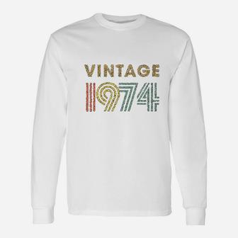Vintage 1974 Born In 1974 Retro Birthday Gift Unisex Long Sleeve | Crazezy