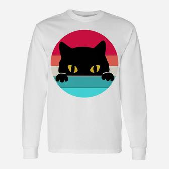Vintage Black Cats Lover, Retro Style Cats Gift Sweatshirt Unisex Long Sleeve | Crazezy