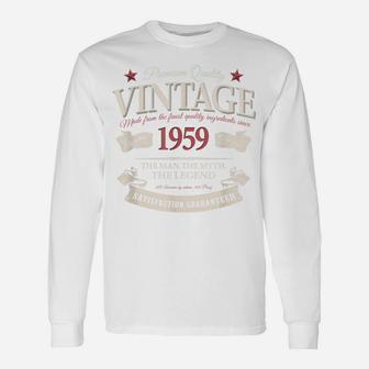 Vintage Made In 1959 60Th Birthday Man Myth Legend Unisex Long Sleeve | Crazezy UK
