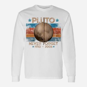 Vintage Never Forget Pluto Nerdy Astronomy Space Science Zip Hoodie Unisex Long Sleeve | Crazezy