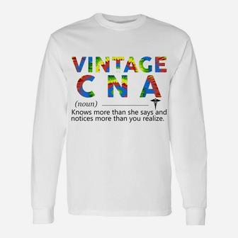 Vintage Nurse Noun Definition Knows More Than She Says Funny Sweatshirt Unisex Long Sleeve | Crazezy AU