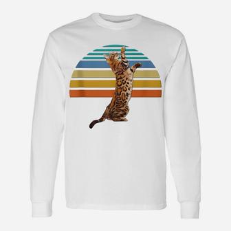 Vintage Retro Bengal Cat Owner Lovers Moms Dads Gift Unisex Long Sleeve | Crazezy CA