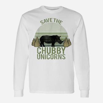 Vintage Retro Tshirt, Save The Chubby Unicorns T-Shirt Unisex Long Sleeve | Crazezy UK