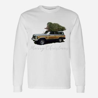 Vintage Surf Wagon Suv Merry Christmas Tree On A Truck Unisex Long Sleeve | Crazezy CA