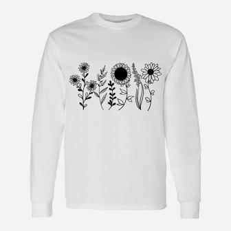 Vintage Wildflowers Flower Child Boho Peace Hippie Gift Unisex Long Sleeve | Crazezy UK