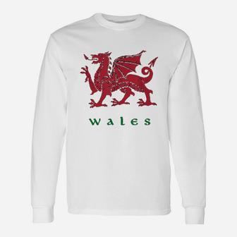 Wales Welsh Dragon Long Sleeve T-Shirt - Thegiftio