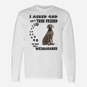 Weimaraner Quote Mom Weim Dad Costume, Cute Grey Hunting Dog Sweatshirt Unisex Long Sleeve | Crazezy DE