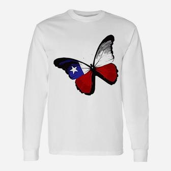 Women Butterfly Flag Print Unisex Long Sleeve | Crazezy