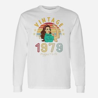 Womens 43 Year Old Vintage 1979 Made In 1979 43Rd Birthday Women Unisex Long Sleeve | Crazezy