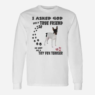 Womens American Toy Fox Terrier Quote Mom Dad Art, Cute Amertoy Dog Unisex Long Sleeve | Crazezy