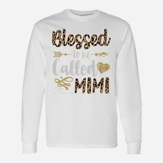 Womens Blessed To Be Called Mimi Cute Leopard Hearts Gifts Unisex Long Sleeve | Crazezy AU
