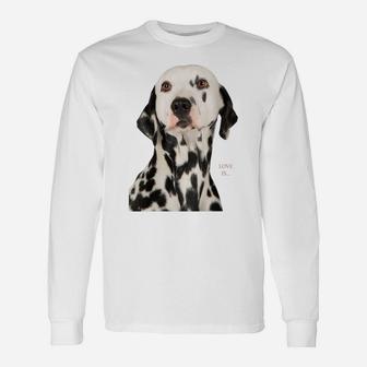 Womens Dalmatian Shirt Dalmation Tshirt Dog Mom Dad Love Pet Tee Unisex Long Sleeve | Crazezy UK