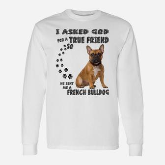 Womens French Bulldog Quote Mom Dad Print, Cute Frenchie Dog Lover Unisex Long Sleeve | Crazezy UK