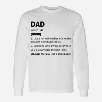 Womens Funny Dad Definition Dad Noun Humor Dad Defined Father's Day Unisex Long Sleeve | Crazezy