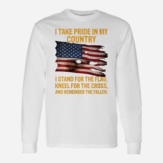 Womens I Take Pride In My Country I Stand For The Flag Kneel Unisex Long Sleeve | Crazezy UK