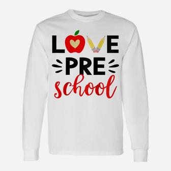 Womens Love Preschool Teacher Shirt Love My Preschoolers Team Prek Raglan Baseball Tee Unisex Long Sleeve | Crazezy