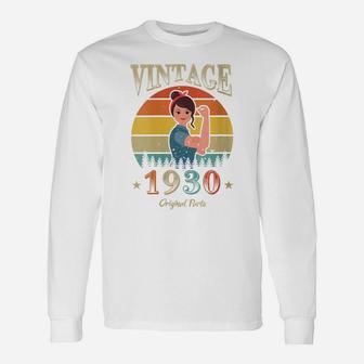 Womens Made In 1930 92Th Birthday 92 Years Old Vintage Women Unisex Long Sleeve | Crazezy CA