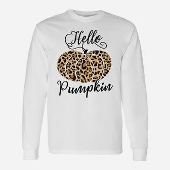 Womens Pumpkin Spice And Everything Nice Pumpkin Leopard And Flower Unisex Long Sleeve | Crazezy