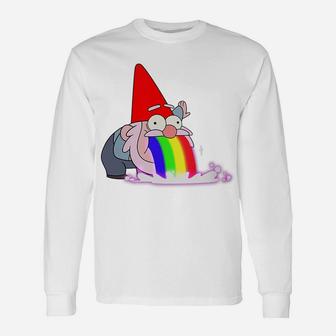 Womens Rainbow Puking Gnome Gravity Inspired Big Dipper Falls Tee Unisex Long Sleeve | Crazezy