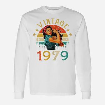 Womens Retro Vintage 1979 Made In 1979 42 Years Old 42Th Birthday Unisex Long Sleeve | Crazezy
