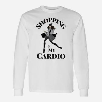 Womens Shopping Is My Cardio Fitness Gym Workout Women Unisex Long Sleeve | Crazezy DE