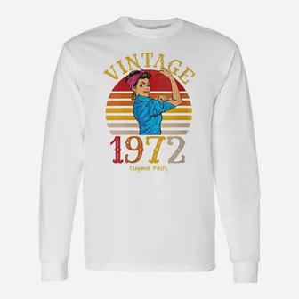 Womens Vintage 1972 Made In 1972 49Th Birthday Women 49 Years Old Unisex Long Sleeve | Crazezy UK