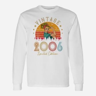 Womens Vintage 2006 Made In 2006 16Th Birthday Women 16 Years Old Unisex Long Sleeve | Crazezy