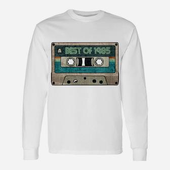 Womens Vintage Cassette Made In Best Of 1985 35Th Birthday Funny Unisex Long Sleeve | Crazezy