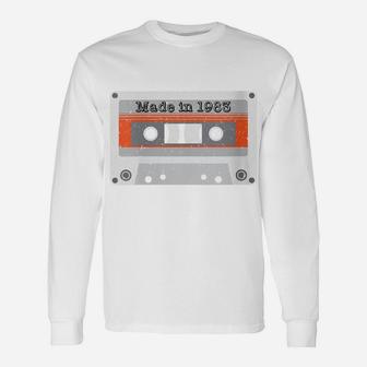 Womens Vintage Made In 1983 80S Mix Tape Music Cassette Birthday Unisex Long Sleeve | Crazezy