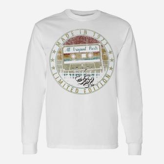 Womens Vintage Retro Cassette Tape Made In 1971 All Original Parts Unisex Long Sleeve | Crazezy