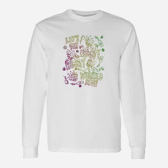 Wrecked Neon Sketches Unisex Long Sleeve | Crazezy