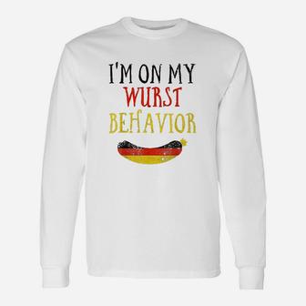 Wurst Behavior Wurstfest Oktoberfest Long Sleeve T-Shirt - Thegiftio UK