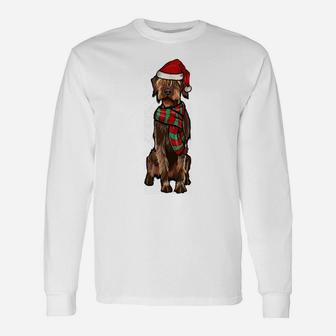 Xmas Wirehaired Pointing Griffon Santa Claus Ugly Christmas Sweatshirt Unisex Long Sleeve | Crazezy DE