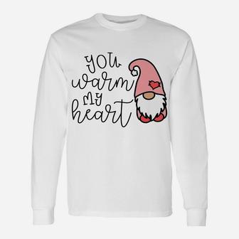 You Warm My Heart Valentine's Day Gnome Cute Funny Unisex Long Sleeve | Crazezy CA