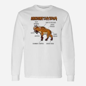 Zoo Animal Anatomy Of A Hyena Furry Long Sleeve T-Shirt - Thegiftio UK