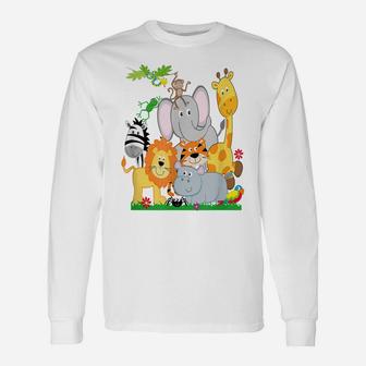 Zoo Animals Shirt Wildlife Birthday Party A Day At The Zoo Unisex Long Sleeve | Crazezy DE