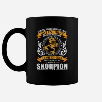 Schwarzes Tassen mit Skorpion-Motiv Gutes Herz, Schlechter Charakter - Seseable