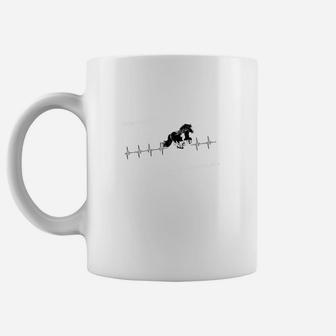 Pferd Herzschlag Tassen für Herren, EKG Design Tee - Seseable