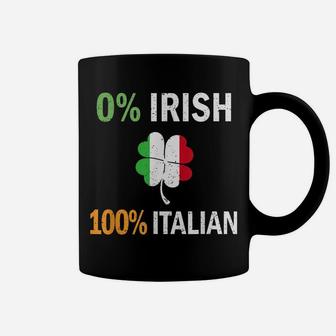 0 Irish 100 Italian Italy Flag Shamrock Vintage T Shirt Coffee Mug | Crazezy