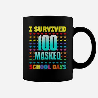 100 Day Of School I Survived 100 Days Of Masked School Gift Coffee Mug | Crazezy