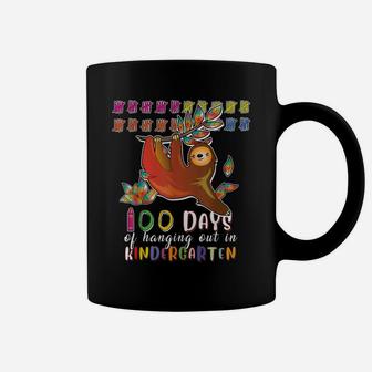100 Days Of School Hanging Out In Kindergarten Sloth Girls Coffee Mug | Crazezy